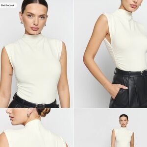 Reformation  Lindy Ruched Knit Top